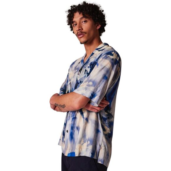 Paul Smith Men's Oversized Blue Painted Photograph Viscose Shirt Large - Picture 2 of 11
